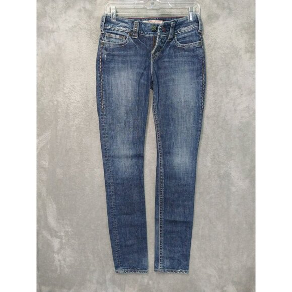 Silver 1921 Jeans Womens 25/32 Blue Denim Japanese Ringspun Skinny Leg Low Rise - Picture 1 of 10